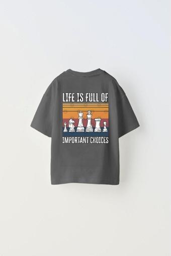 The Champ Clothing The Champ Life Is Full Of Important Choices Yazılı Satranç Tasarım Baskılı Füme Çocuk T-Shirt