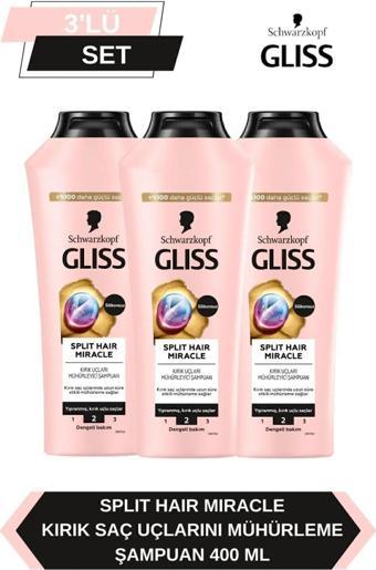 Gliss Split Hair Miracle Şampuan 400 Ml X 3 Adet