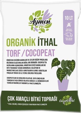 Aymen Çiçekçilik 10 Litre Ithal Torf Cocopeat Ponza Taşı Özel Karışım Saksı Harcı Bitki Toprağı - Kokopit