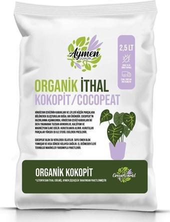 Aymen Çiçekçilik Özel Karışımlı Cocopeat Ponza Katkılı 2,5 Litre Iç Dış Mekan Bitki Yetiştirme Toprağı - Kokopit