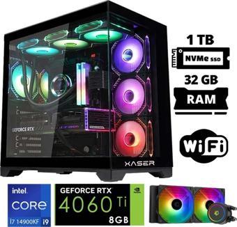 Xaser Lexus x25 i9 14900KF 32GB DDR5 Ram 1TB M.2 NVMe SSD 8GB RTX4060 Ti Masaüstü Oyuncu Bilgisayarı