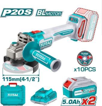 Total Li-ion Akülü Taşlama Makinası 2x5 Ah Çift Akü TAGLI211545