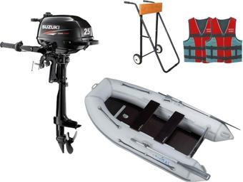 Suzuki 2.5 Hp Deniz Motoru + Admiral 250 Ahşap Tabanlı Bot
