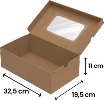 Packanya 32,5X19,5X11 -25 Adet Pencereli Asetatlı Kendinden Kapaklı Ayakkabı Ve E Ticaret Karton Kutusu