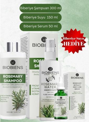 Biobiens Saç Bakım Seti Biberiye Şampuanı 300 Ml & Biberiye Serumu 50 Ml & Biberiye Suyu 150 Ml
