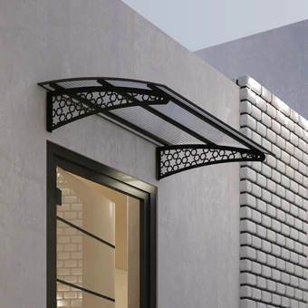 Pratik Metal Sundurma (250X100) Selçuklu Serisi Kapı ve Pencere Üstü Sundurma Koruma Gölgelik Kar Yağmur Kanopi (Antrasit - Şeffaf)