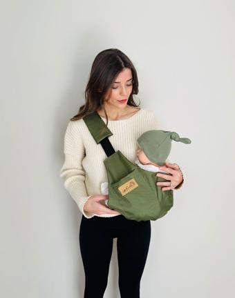 Kubbe Child Carrier - 10 Ay - 4 Yaş (18 Kg) Haki Cepli Çocuk Taşıyıcı Sling