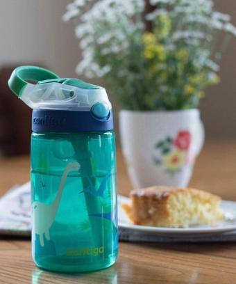 Gizmo Flip Tek El Bas Iç Emzikli Çocuk Su Matarası 420ml-jungle Green Dino