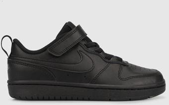 Nike Court Borough Low 2 Leather Sneaker Hakiki Deri Lastik ipli Bantlı Unisex Spor Ayakkabı Siyah