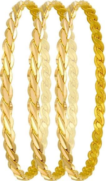 Tuğrul Kuyumculuk 45 (3x15) gr (Gram ) Üçlü Adana Burma 22 Ayar Bilezik