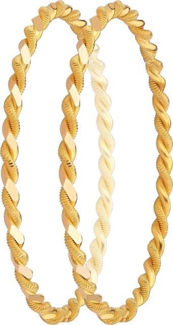 Tuğrul Kuyumculuk 40 (2 x 20) gr (Gram) 22 Ayar İşçiliksiz Paftalı Burma Bilezik