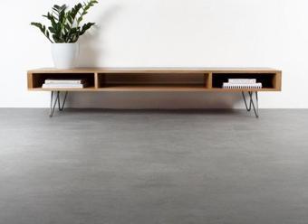 Doffo Oak Bölmeli Doğal Ahşap Masif Panel Tv Ünitesi