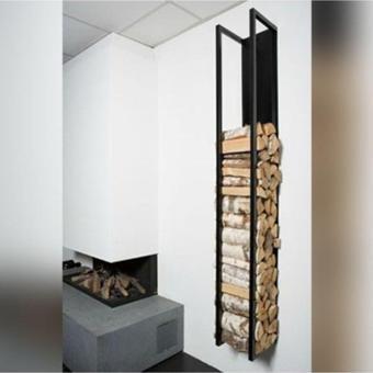 Doffo Rake Metal Saclı Duvar Askılı Şömine Odunluğu
