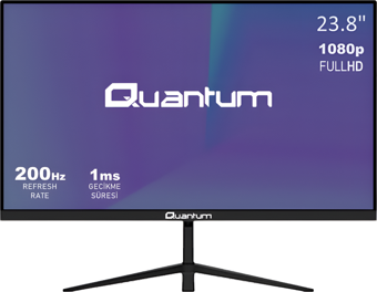 Quantum Gaming Monitör PG24 23.8" FHD VA 1ms 300Nit 200Hz 2xHDMI 1xDP 1xSPK RGB Light 12V/3A Vesa 16.7M renk 2x3W Spk 1920x1080px