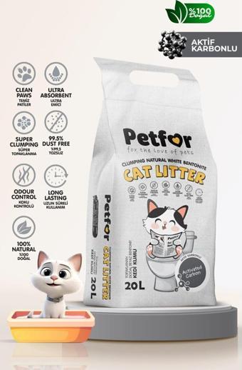 Petfor 20 Lt Aktif Karbonlu Kedi Kumu