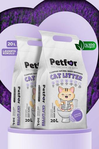 Petfor 20 Lt Lavantalı Kedi Kumu 2 Adet