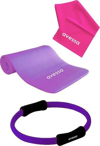 Avessa 3lü Pilates Set Mor