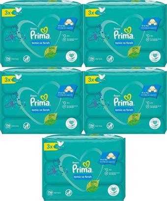 PRİMA ISLAK HAVLU FRESH TEMİZ FERAH 52Lİ 15 ADET 