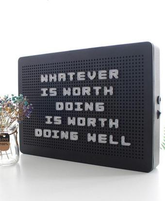 Ecuy Yazı Panosu 63 Harfli Işıklı Yazı Panosu 21X14 Cm Letter Board Duvar Monte Aparatlı Pegboard