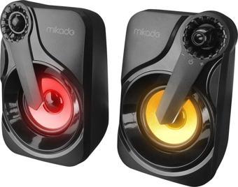 Mikado MD-X27 2.0 Multimedia 3W*2 Siyah 5V USB LED Işıklı Speaker Hoparlör