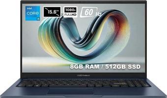 ASUS Vivobook X1504VA-NJ2405 Intel Core i5-1334U 8GB DDR4 512GB SSD 15.6 inç Full HD 60Hz FreeDos Laptop