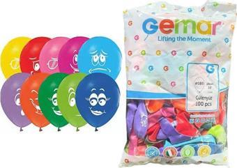 Gemar Gülen Yüz Baskılı Balon 100 Adet