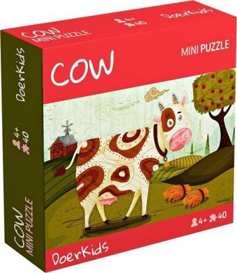 Doerkids Çiftlik Sevimli Inek Mini Puzzle | 40 Parça | 4 Yaş