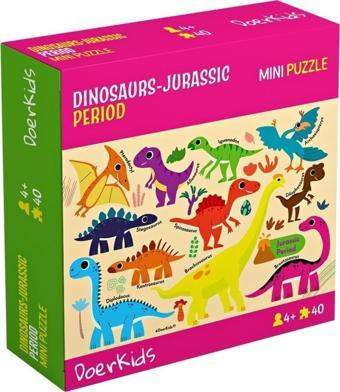 Doerkids Dinozorlar-Jurassic Dönemi Mini Puzzle | 40 Parça 3-7 Yaş
