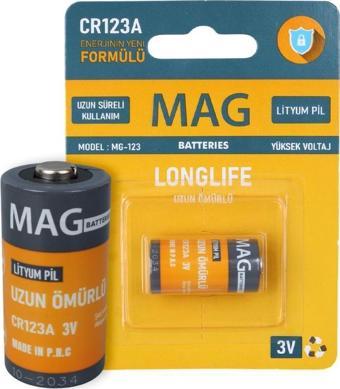 Mag Batteries MG-123 CR123A 3 Volt Lityum Fotoğraf Makinesi Pili Tekli Blister