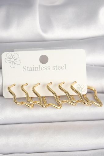 Gold Renk Yıldız Model Kadın Küpe Seti - EBJ250315W32074
