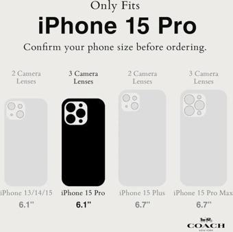 Coach Hakiki Çakıllı Deri iPhone 15 Pro Kılıfı Tea Rose iPhone 15 Pro