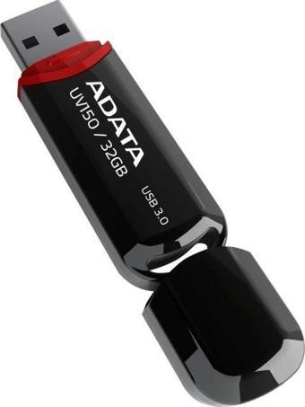 ADATA UV150 32GB USB 3.0 Snap-on Cap Flash Bellek 32 GB Siyah