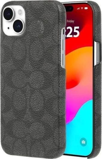 Coach iPhone 15 Plus Kılıf Taba Rengi Charcoal