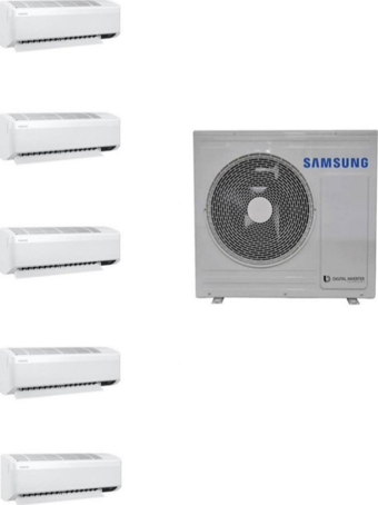 Samsung WindFree Multi AJ100TXJ5KH/EA 1 Dış + 5 İç Ünite (9+9+9+9+9) Duvar Tipi Klima