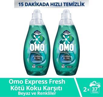 Omo Express Fresh Kötü Koku Karşıtı Beyaz Ve Renkliler Sıvı Çamaşır Deterjanı 1480 ml X2
