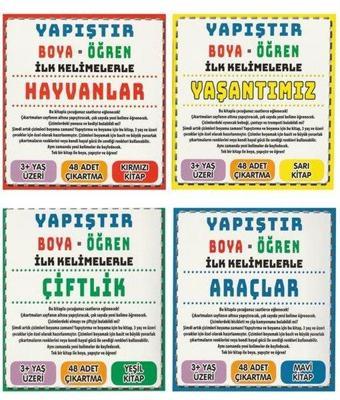 Yapıştır Boya Öğren Seti - 4 Kitap Takım - Kolektif  - Mercan Okul