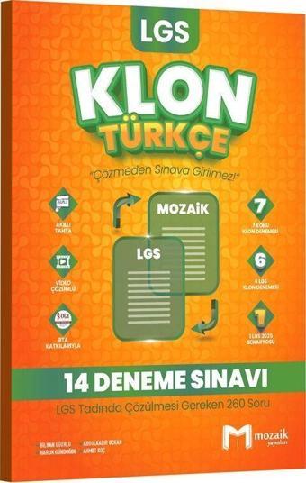 8. Sınıf LGS Türkçe Klon 14 Deneme Mozaik Yayınları - Mozaik Yayınları