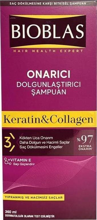 Bıoblas Şampuan Haır Health Onarıcı Collagen Yıpranmış Saçlar 360 Ml