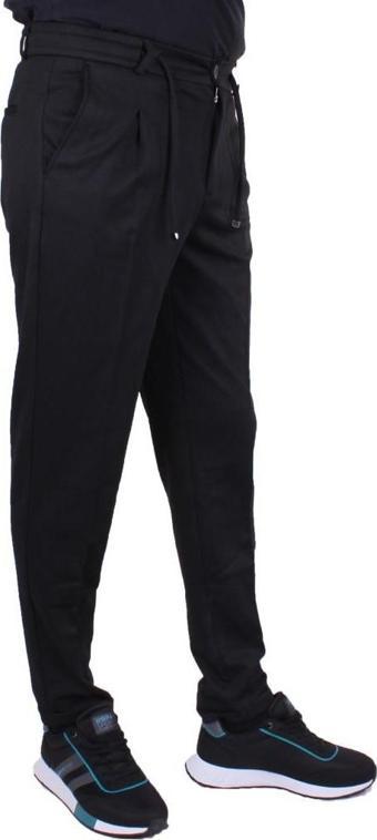 Dagoster DMG23-611275 Siyah Normal Bel Double Paça Flota Cepli Erkek  Pantolon