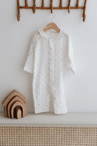Tba Collection Müslin Bebek Tulumu  | Green Dots Yeşil 6-9 AY