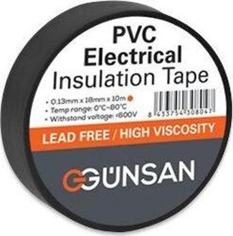 GÜNSAN PVC ELEKTRİK İZOLASYON BANDI SİYAH