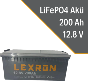 Lexron 200AH 200A 200 Amper 12.8V LiFePo4 LİTYUM AKÜ