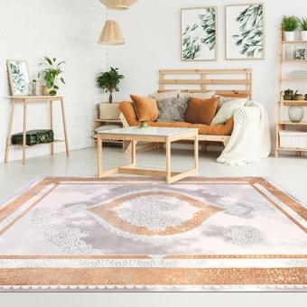 Crea Evren Koleksiyonu Turuncu Desenli Halı 13416