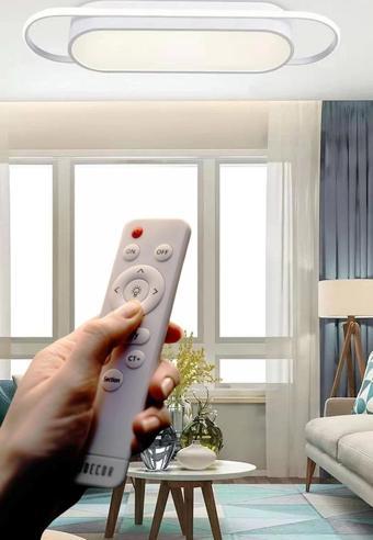 Modern Led Avize Plafonyer Üç Renkli Beyaz Kumandalı