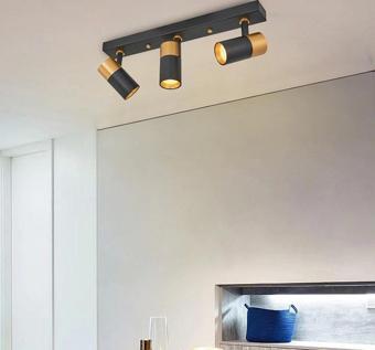 Üçlü Modern Siyah Gold Spot Avize