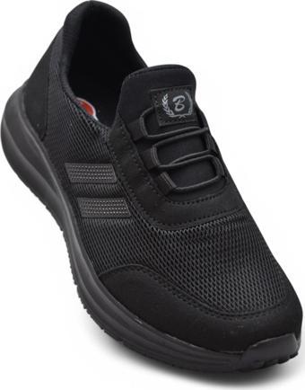 602 Hafif Esnek Ortopedik Taban Günlük Unisex Siyah Spor Ayakkabı Yazlık Bağcıksız Spor
