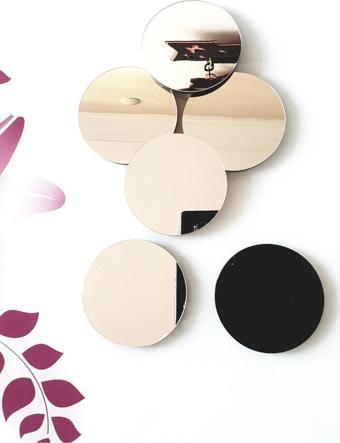 Kemson Ikea Tarzı Gümüş Pleksi Bardak Altlığı 6'Lı Set 8Cm