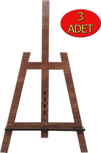 Kemson Şövale Lazer Kesim Mini Şövale Çerçeve Ayağı Ceviz 12X19 Cm 3 Adet