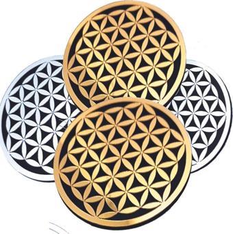 Odun Marketi Gold Yaşam Çiçeği Bardak Altlığı 4'Lü