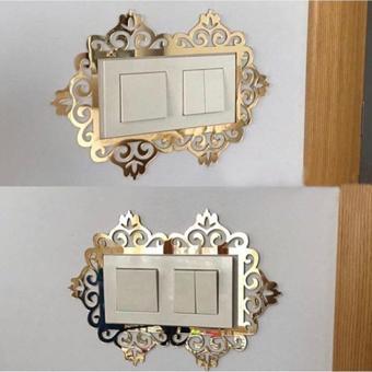 Hyl Dekoratif Pleksi Priz Anahtar Çerçevesi Ikili Gold